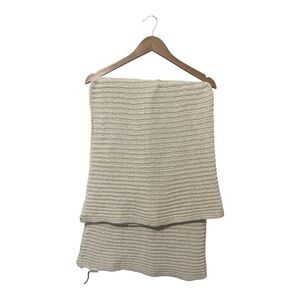 Spool Fine Knits Baby Blanket Cable Knit Cream Metallic Gold